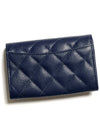 Classic Caviar Card Wallet Navy AP0214 Knock Tok - CHANEL - BALAAN 2