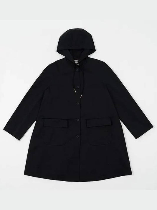 Women's Nylon Tech Hooded Parka Navy - THOM BROWNE - BALAAN 2