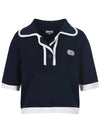 Collar neck color combination short sleeve T-shirt MK3SP090NVY - P_LABEL - BALAAN 10