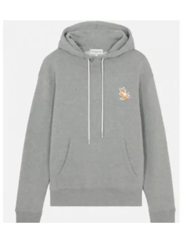 Chillax Fox Patch Classic Hoodie Grey Melange - MAISON KITSUNE - BALAAN 2