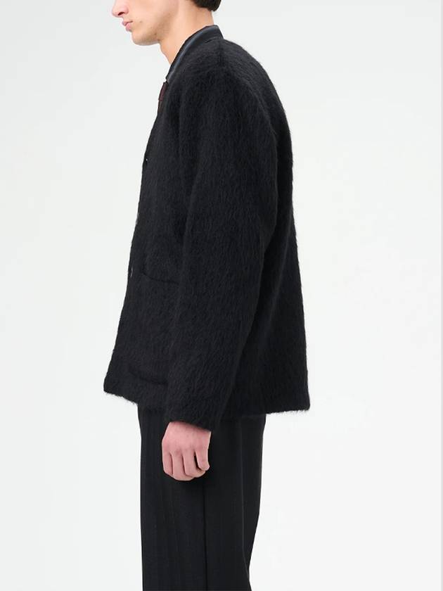 Mohair V-neck Relaxed Fit Wool Cardigan Black - OUR LEGACY - BALAAN 4