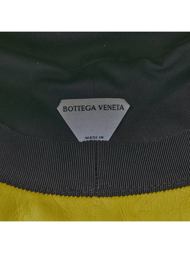 Intrecciato Leather Bucket Hat Yellow - BOTTEGA VENETA - BALAAN.