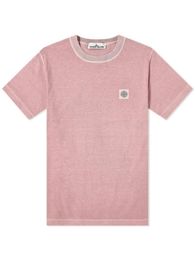 Logo Patch Chest Short Sleeve T-Shirt Antique Pink - STONE ISLAND - BALAAN 1