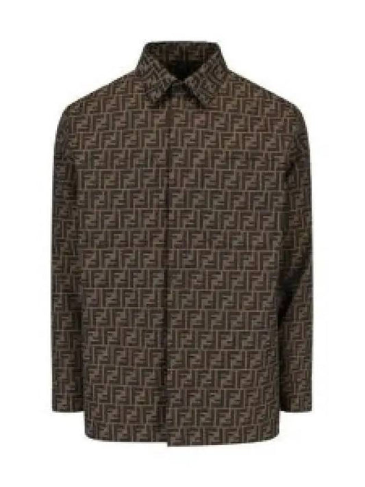 Men's Long Sleeve Shirt Brown - FENDI - BALAAN 2