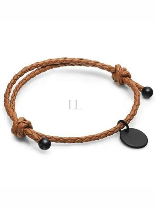 Intrecciato Leather Bracelet Brown - BOTTEGA VENETA - BALAAN 2