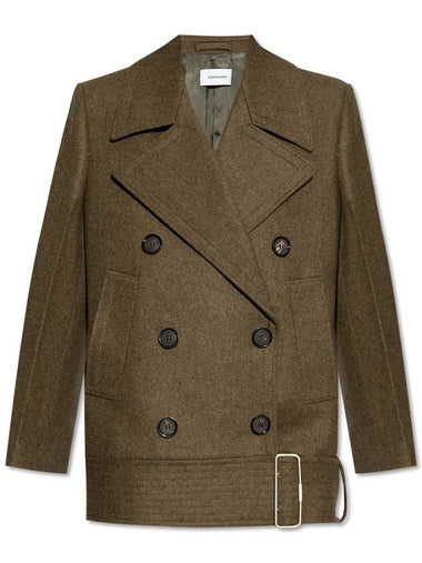 FERRAGAMO Wool Coat, Women's, Green - SALVATORE FERRAGAMO - BALAAN 1