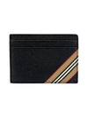 Icon Stripe Grainy Leather Card Wallet Black - BURBERRY - BALAAN 2