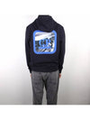 Metropolis Series Stretch Fleece Graphic Hood Blue - CP COMPANY - BALAAN.