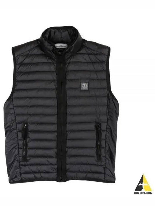 Men's Logo Patch Puffer Vest Black - STONE ISLAND - BALAAN 2