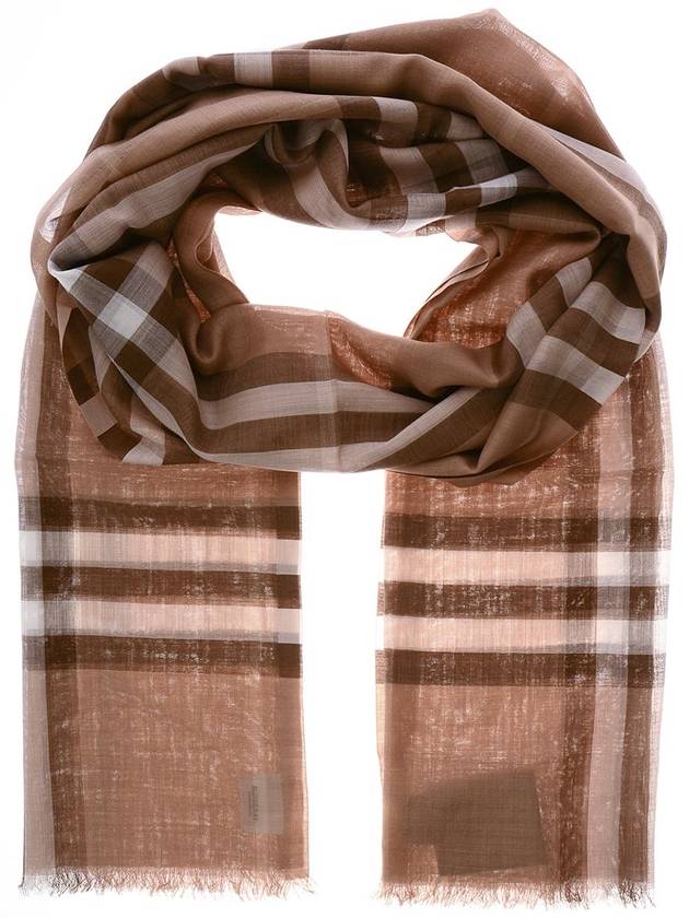 Logo Check Scarf Mid Camel - BURBERRY - BALAAN 2