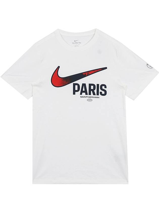 Genuine Paris Saint Germain Swoosh T shirt FV8555 100 - NIKE - BALAAN 1