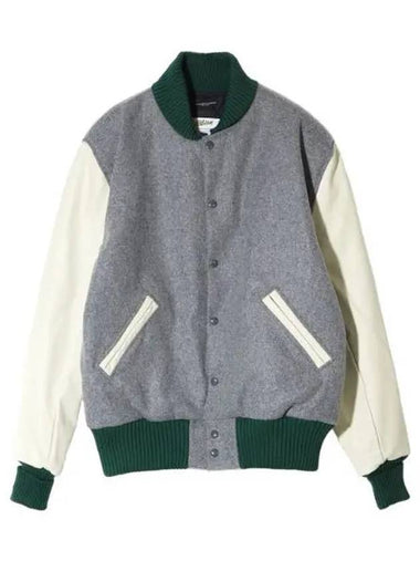 Varsity Jacket Gray Wool Melton 23F1H051 AL002 - ENGINEERED GARMENTS - BALAAN 1