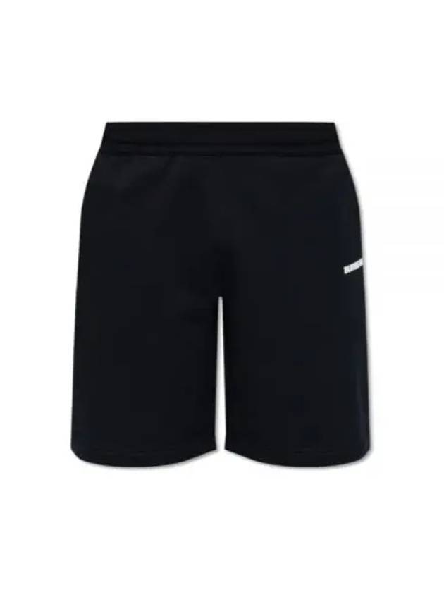 Logo Print Cotton Track Shorts Black - BURBERRY - BALAAN 2