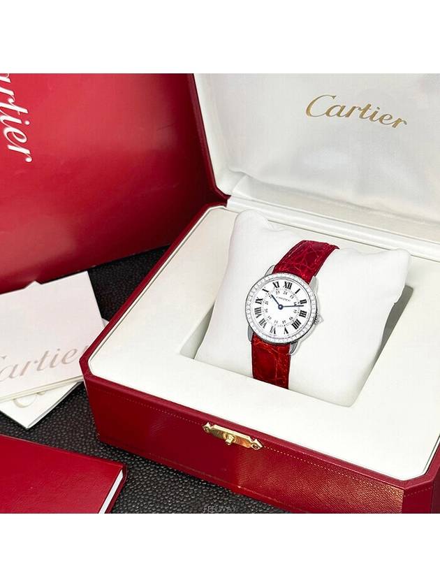 Ronde Solo Bezel Diamond Women s Quartz Watch - CARTIER - BALAAN 3