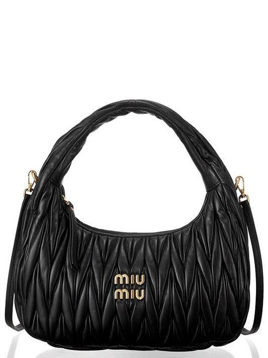 Wander Materasse Nappa Leather Shoulder Bag Black - MIU MIU - BALAAN 2