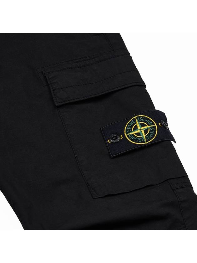 Compass Patch Straight Pants Black - STONE ISLAND - BALAAN 6