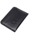 Sense Embroidered Logo Calfskin Card Wallet Black - CHLOE - BALAAN 6