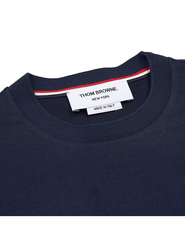 Festive Jersey Button Hector Short Sleeve T Shirt Navy - THOM BROWNE - BALAAN 7