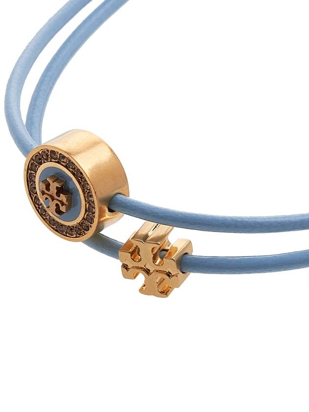 Logo Charm Drawstring Bracelet Blue - TORY BURCH - BALAAN 4