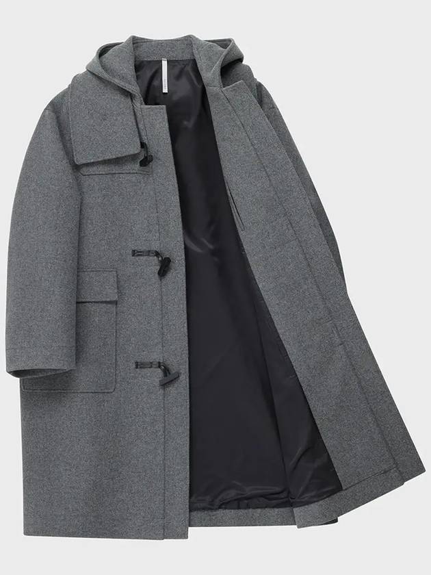 Overfit Hooded Duffel Coat Grey - NOIRER FOR WOMEN - BALAAN 6