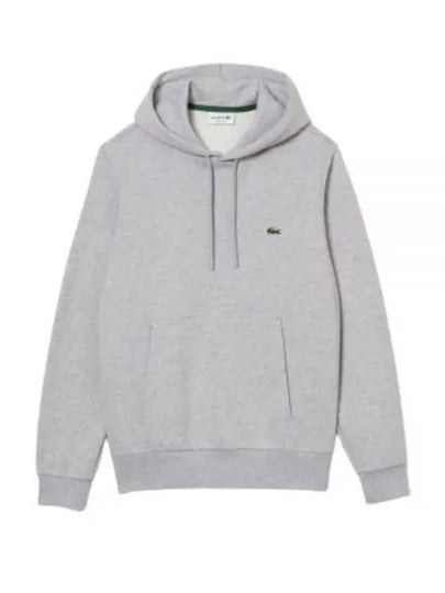 Logo Patch Organic Cotton Hoodie Grey - LACOSTE - BALAAN 2