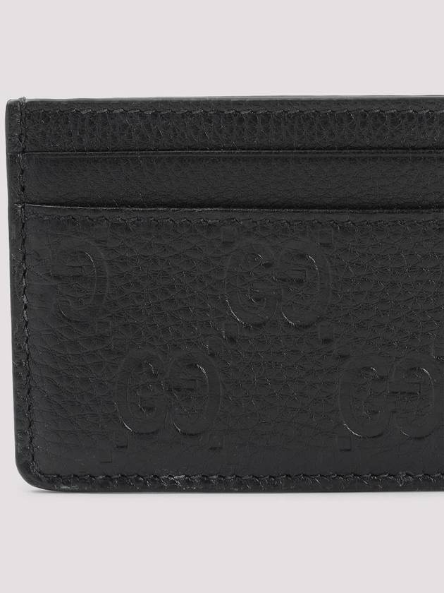 GG Emblem Leather Card Wallet Black - GUCCI - BALAAN 4