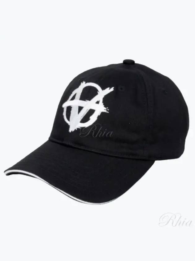 Double Anarchy Embroidered Ball Cap Black - VETEMENTS - BALAAN 2