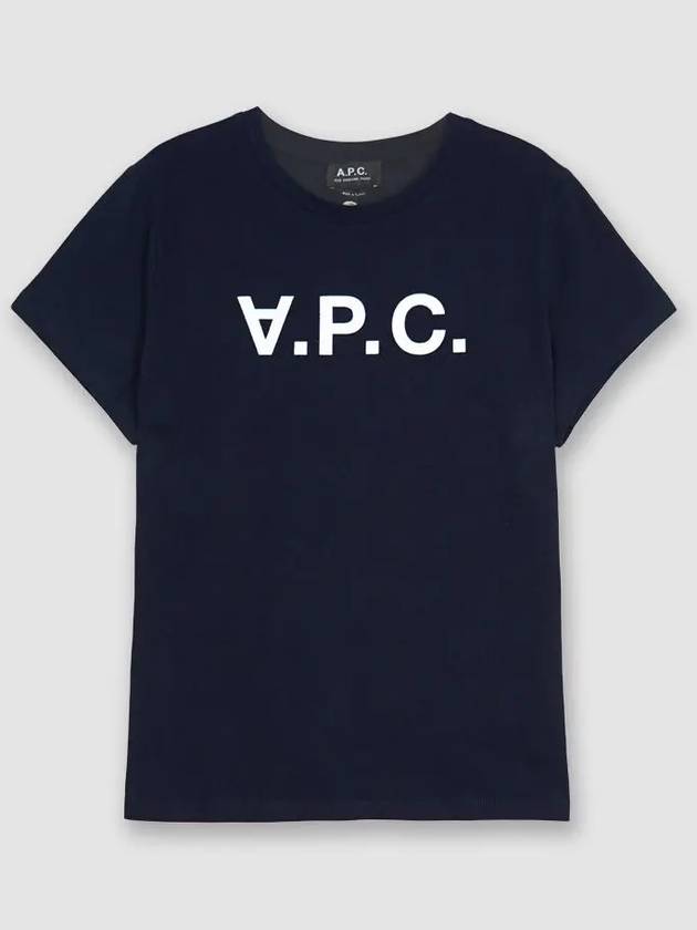 VPC Logo Organic Cotton Short Sleeve T-Shirt Navy - A.P.C. - BALAAN 3