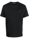 Face Logo Crew Neck Short Sleeve T-Shirt Black - ACNE STUDIOS - BALAAN 1