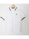 Twin Tip Logo Short Sleeve Polo Shirt White - FRED PERRY - BALAAN 4