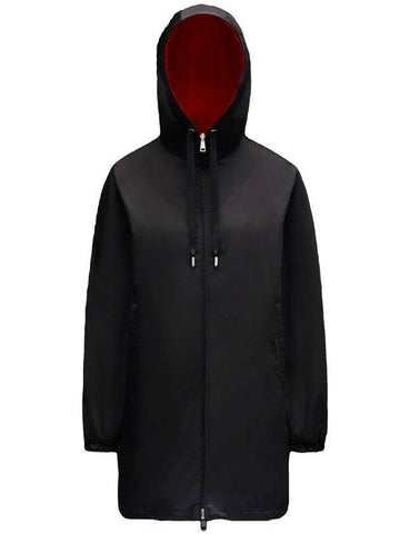 Etretat Reversible Gabardine Hooded Jacket Black - MONCLER - BALAAN 1