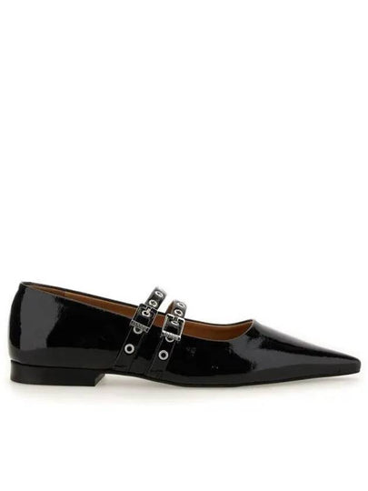 Eyelets Mary Jane Flat Black - GANNI - BALAAN 2