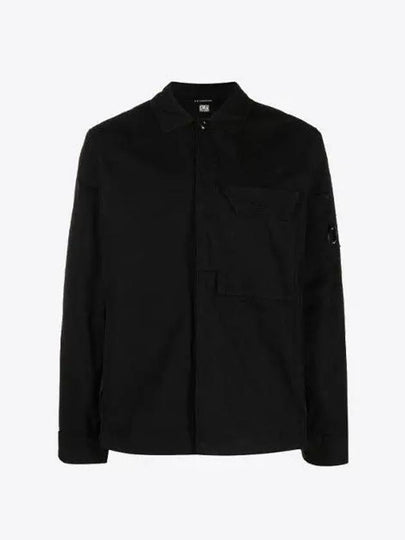 Lens Waffen Pocket Long Sleeve Shirt Black - CP COMPANY - BALAAN 2