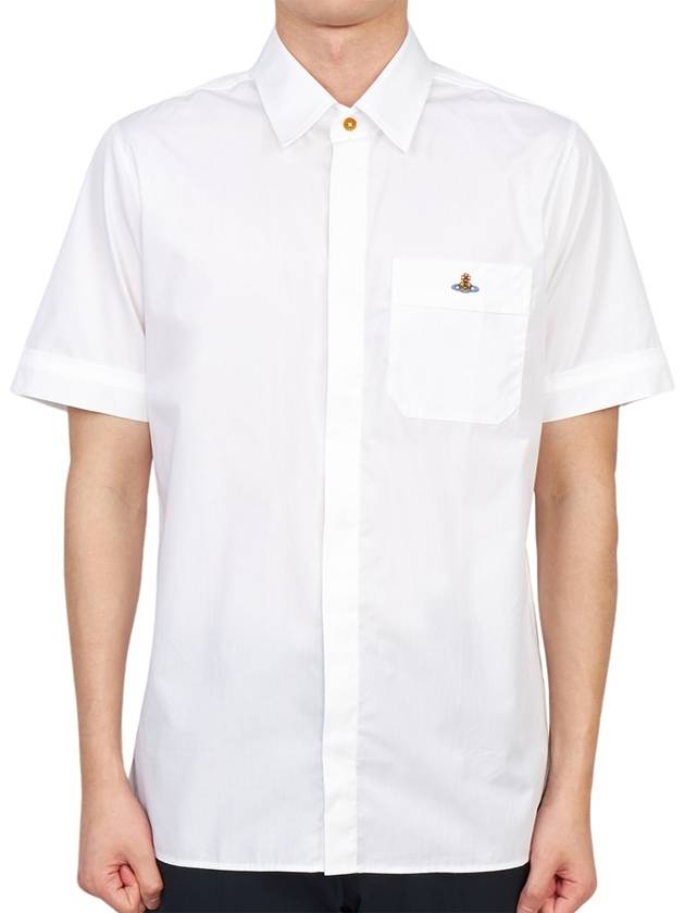 Men's Logo Classic Short Sleeve Shirt White - VIVIENNE WESTWOOD - BALAAN 2