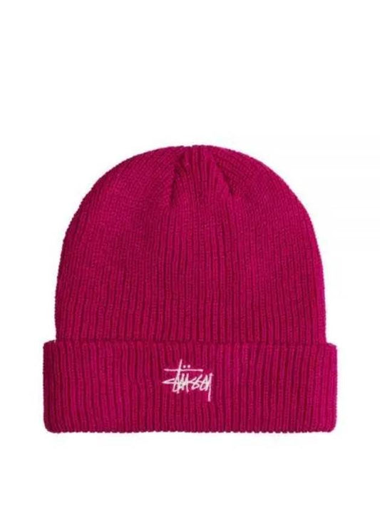 1321019 MAGENTA basic cuff beanie - STUSSY - BALAAN 1