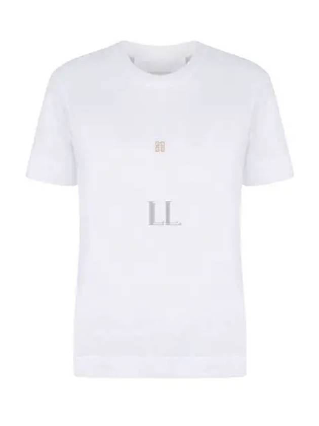 Embroidered Logo Cotton Short Sleeve T-Shirt White - GIVENCHY - BALAAN 2