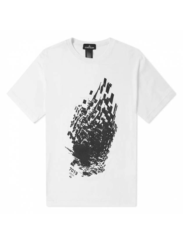 Shadow Project Contrast Short Sleeve T-Shirt White Black - STONE ISLAND - BALAAN 1