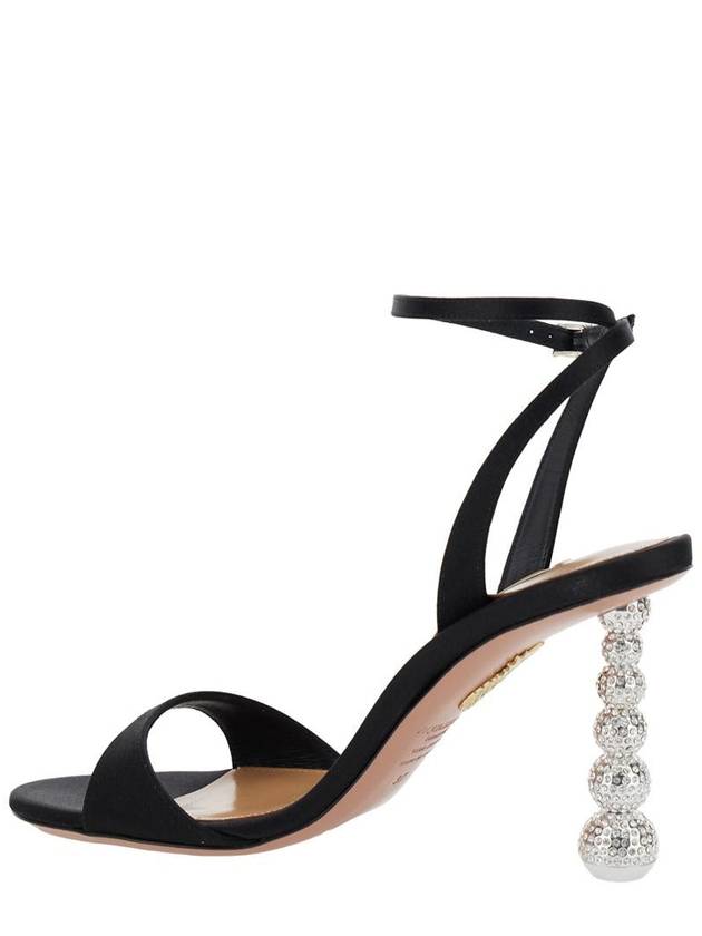 'Yes Baby' Black Strappy Sandals With Sculptural Heel In Satin Woman - AQUAZZURA - BALAAN 3