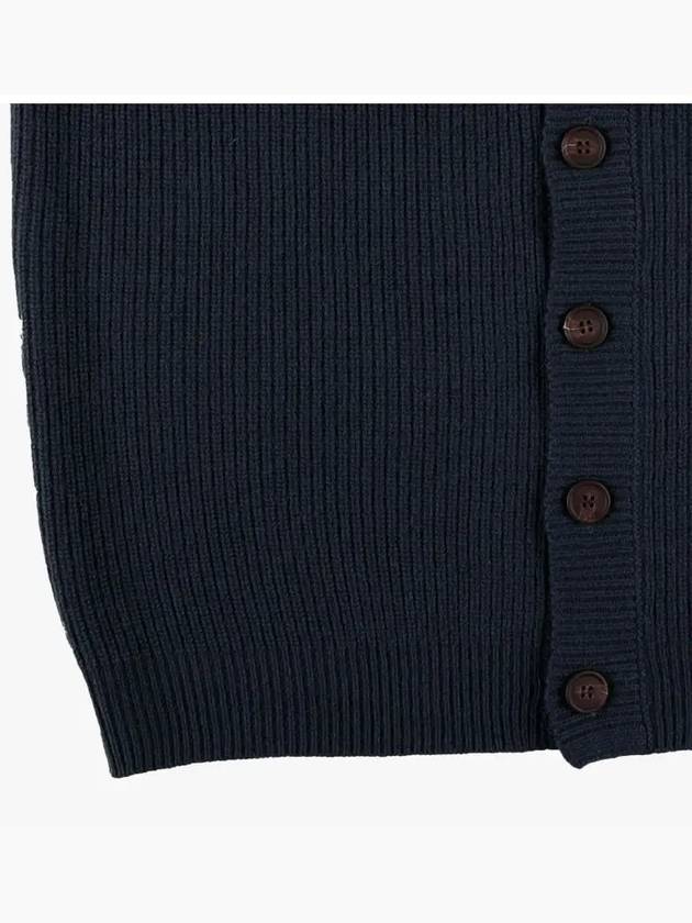 Bold Fox Head Patch Comfort Ribbed Cardigan Navy - MAISON KITSUNE - BALAAN 4