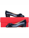 Vara Bow Patent Pumps Oxford Blue - SALVATORE FERRAGAMO - BALAAN 11