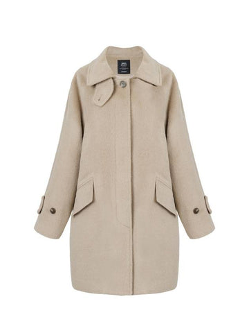 Mars wool hidden button half coat milk beige MARS12MB - RAMUSTUDIO - BALAAN 1