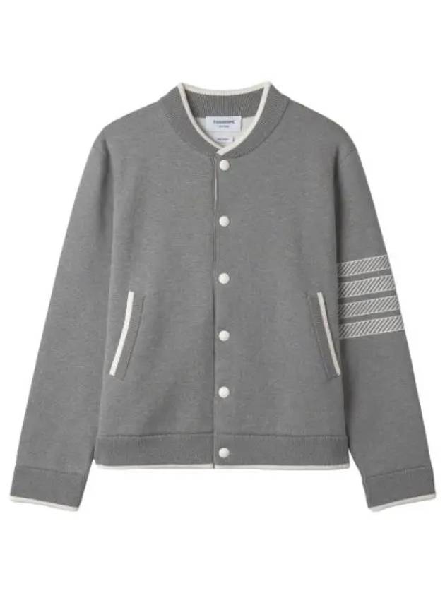 Diagonal bomber jacket gray jumper - THOM BROWNE - BALAAN 1