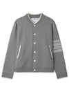 Anchor Jacquard 4-Bar Bomber Jacket Light Grey - THOM BROWNE - BALAAN 2