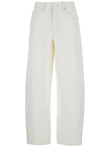 White Jeans With Low Waist And Belt Loops In Denim Woman - FRAME - BALAAN 1