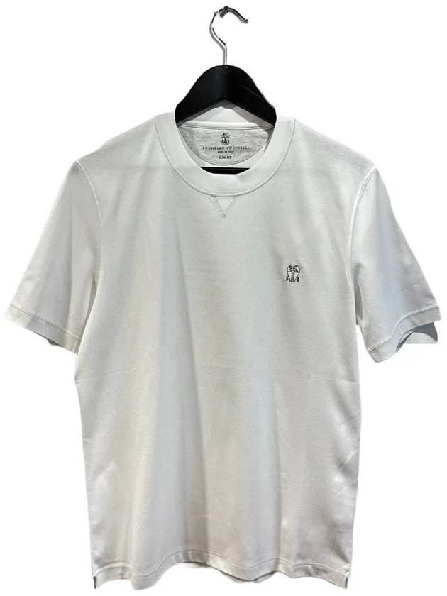 Chest Logo Short Sleeve T-Shirt White - BRUNELLO CUCINELLI - BALAAN 2