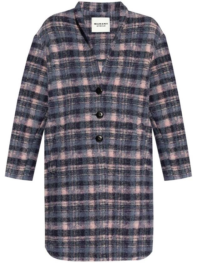 Gabriel Wool Check Single Coat Navy - ISABEL MARANT - BALAAN 2