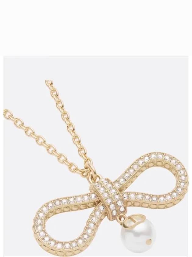 Knot Pendant Metal Necklace Gold - DIOR - BALAAN 3