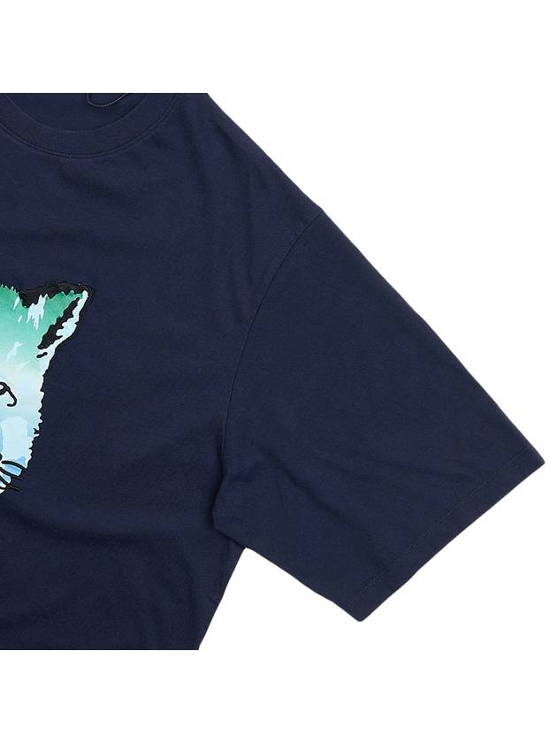 Vibrant Fox Head Easy Short Sleeve T-Shirt Navy - MAISON KITSUNE - BALAAN 5