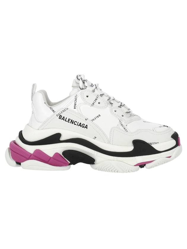 Triple S All Over Logo Low Top Sneakers Pink White - BALENCIAGA - BALAAN 1