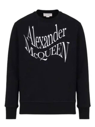 Warped Print Sweatshirt Black - ALEXANDER MCQUEEN - BALAAN 2